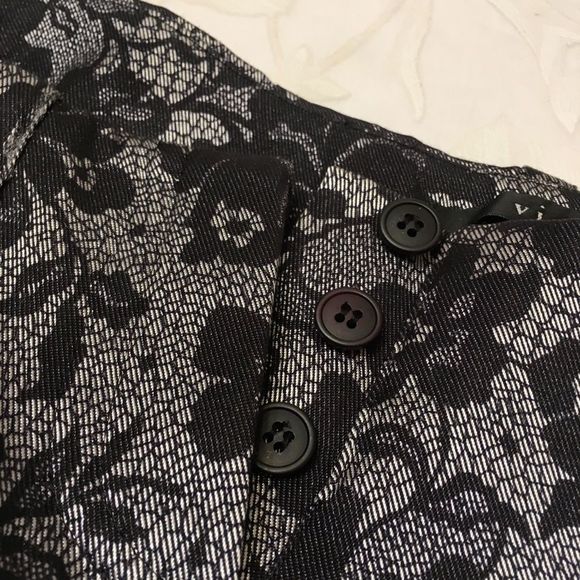 Y2K View Brand Black & Silver Jean Style Floral Pants - Picture 6 of 7